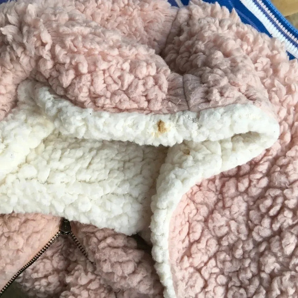 NWT Forgotten Grace Blush Pink Quarter Zip Sherpa Teddy Hoodie Size Medium - Picture 5 of 6